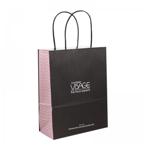 Food Takeaway λογότυπο αγορές προσαρμοσμένες τσάντες χαρτιού kraft με λαβές