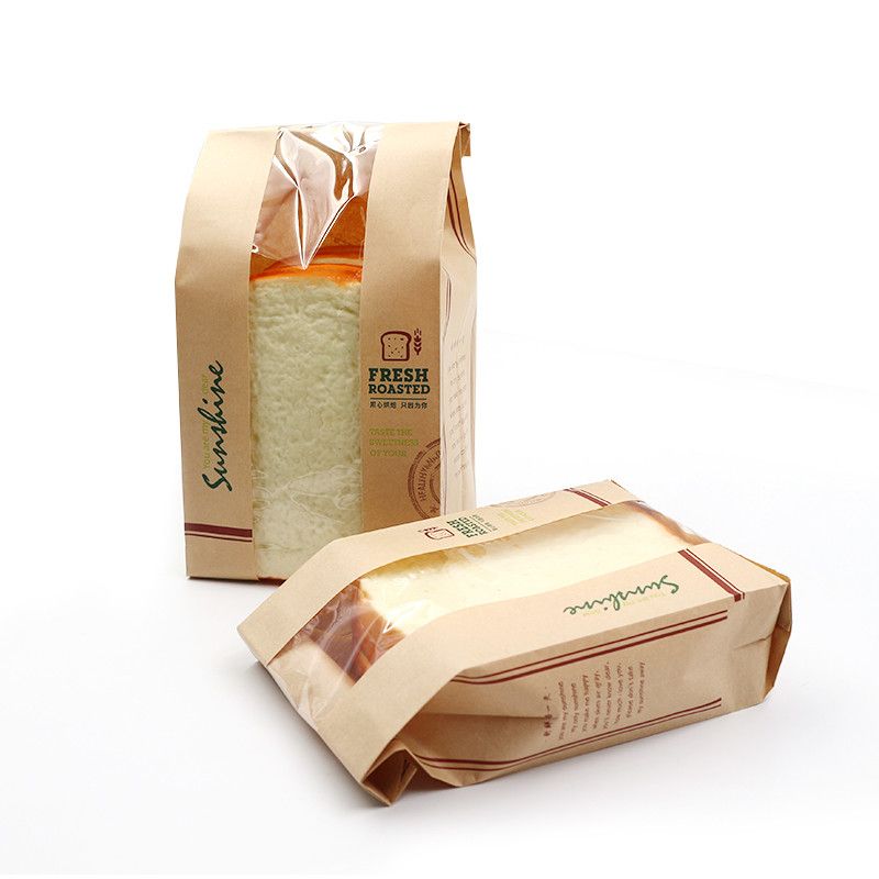 Brown Bread Kraft Paper Paper Bags με Window FCS SGS FDA Certified